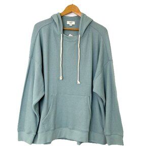 Aerie Hooded Pullover Waffleknit Hoodie Sweatshirt Womens size XL Green